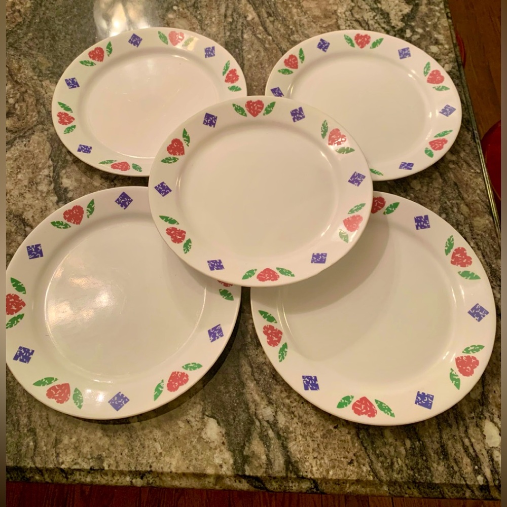 5 Vintage Corelle Quilt Pattern Dinner Plates